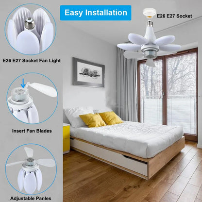 E27 LED Bulb Ceiling Fan 50W Remote Light & Fan Combo