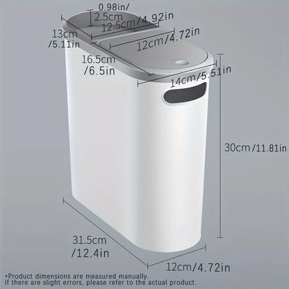 10L Silent Space-Saving Bathroom Trash Bin