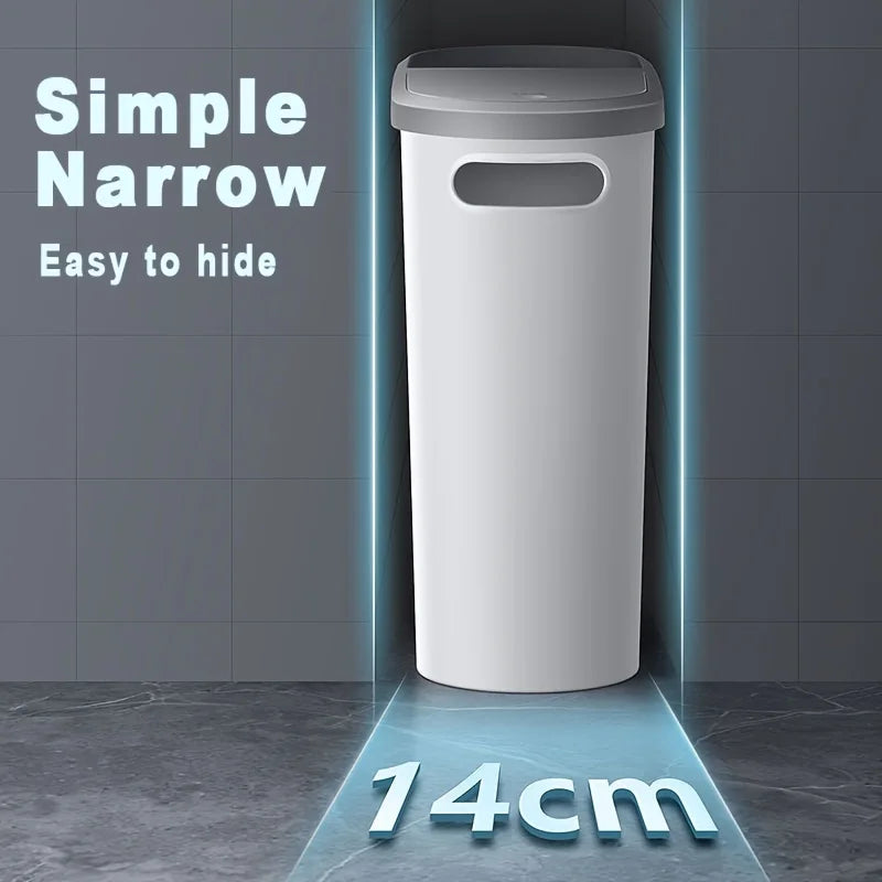 10L Silent Space-Saving Bathroom Trash Bin